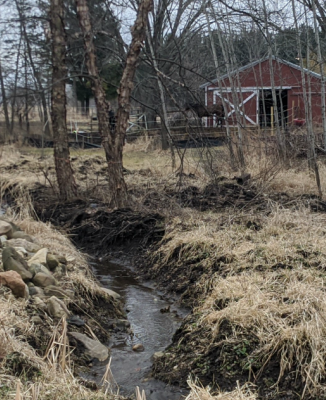 A navigable intermittent stream in rural Dane County